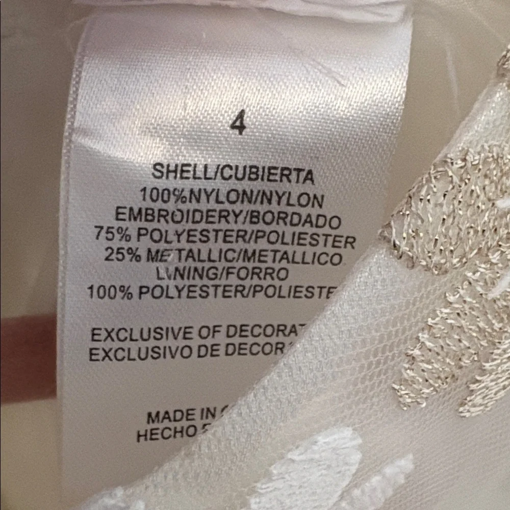 Nanette Kids Ivory and Gold Floral Kids Dress-size 4t - Picture 6 of 8